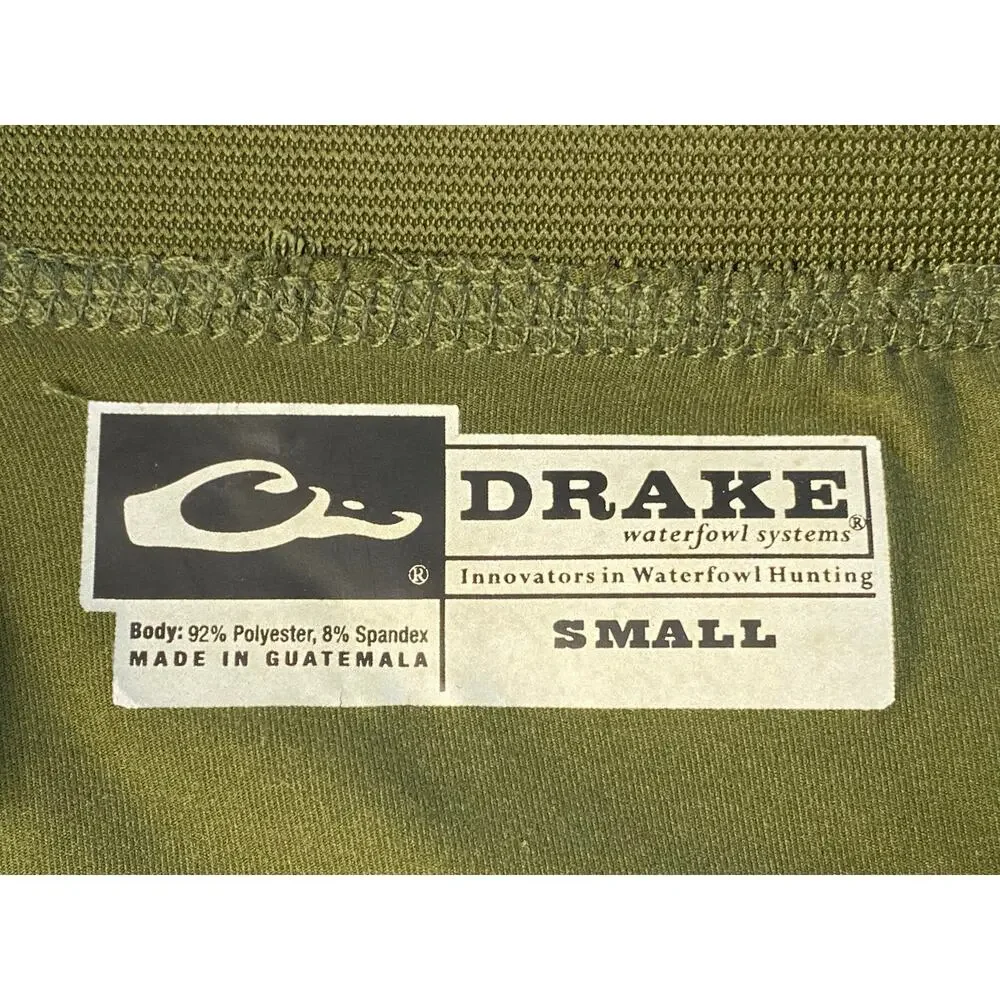 Drake Men's Green Waterfowl Hunting Base Layer Stirrup Hem Pants Size Small